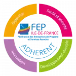 Logo d'adhérent de la Fédération des Entreprises de Propreté et Services associés (FEP) en Île-de-France.